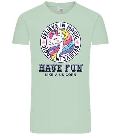 Believe in Magic Unicorn Design - Comfort Unisex T-Shirt_ICE GREEN_front