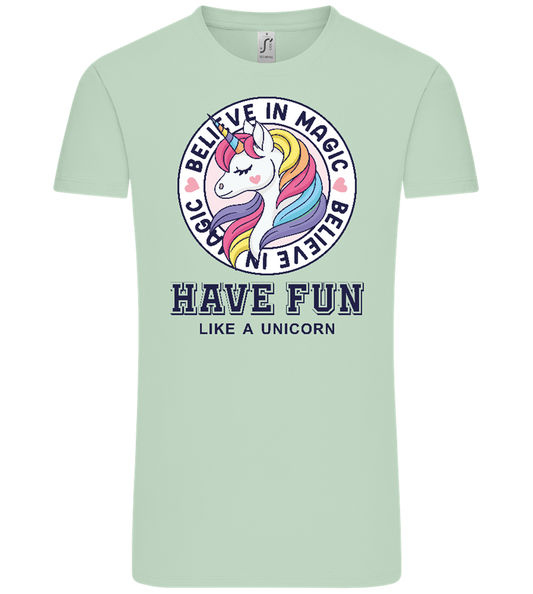 Believe in Magic Unicorn Design - Comfort Unisex T-Shirt_ICE GREEN_front