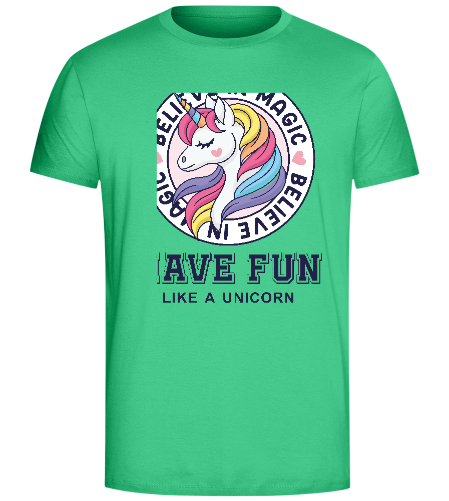 Believe in Magic Unicorn Design - Comfort Unisex T-Shirt_SPRING GREEN_front