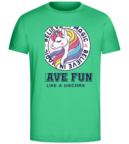 Believe in Magic Unicorn Design - Comfort Unisex T-Shirt_SPRING GREEN_front