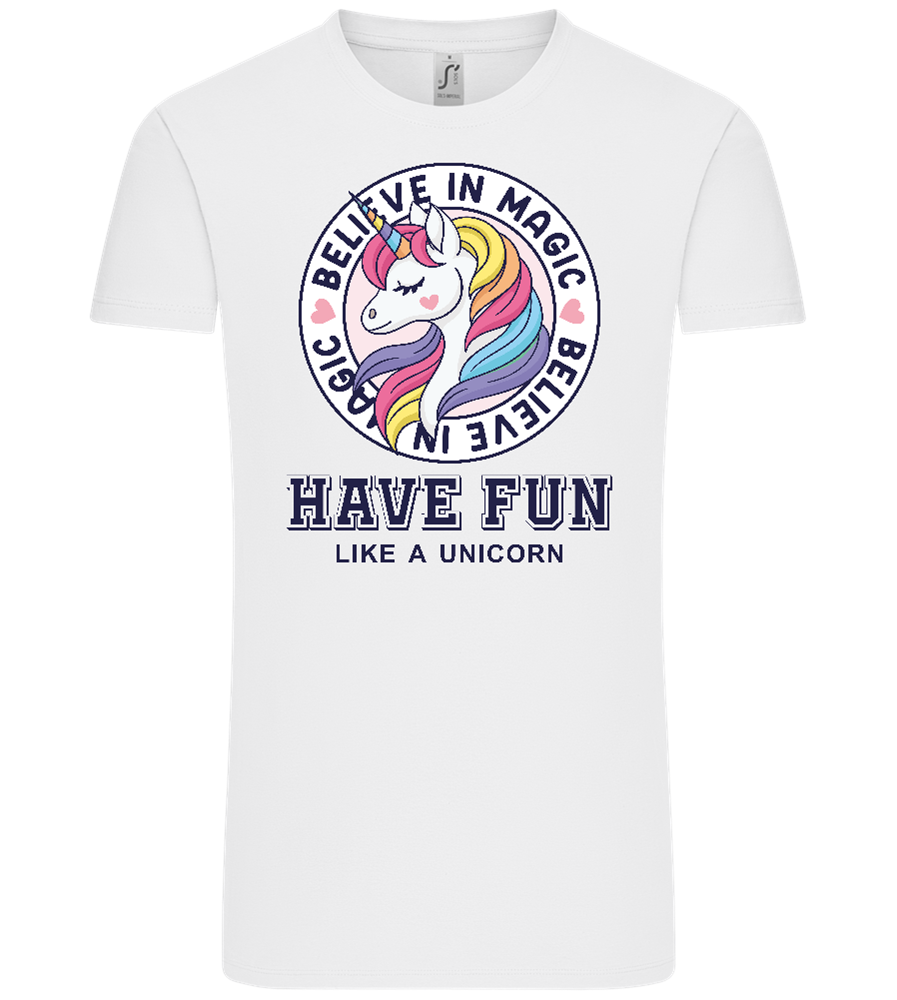 Believe in Magic Unicorn Design - Comfort Unisex T-Shirt_WHITE_front