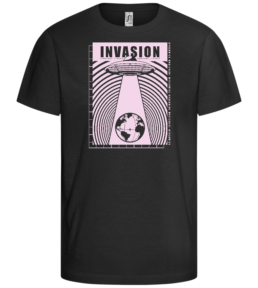 Invasion Ufo Design - Comfort girls' t-shirt_DEEP BLACK_front