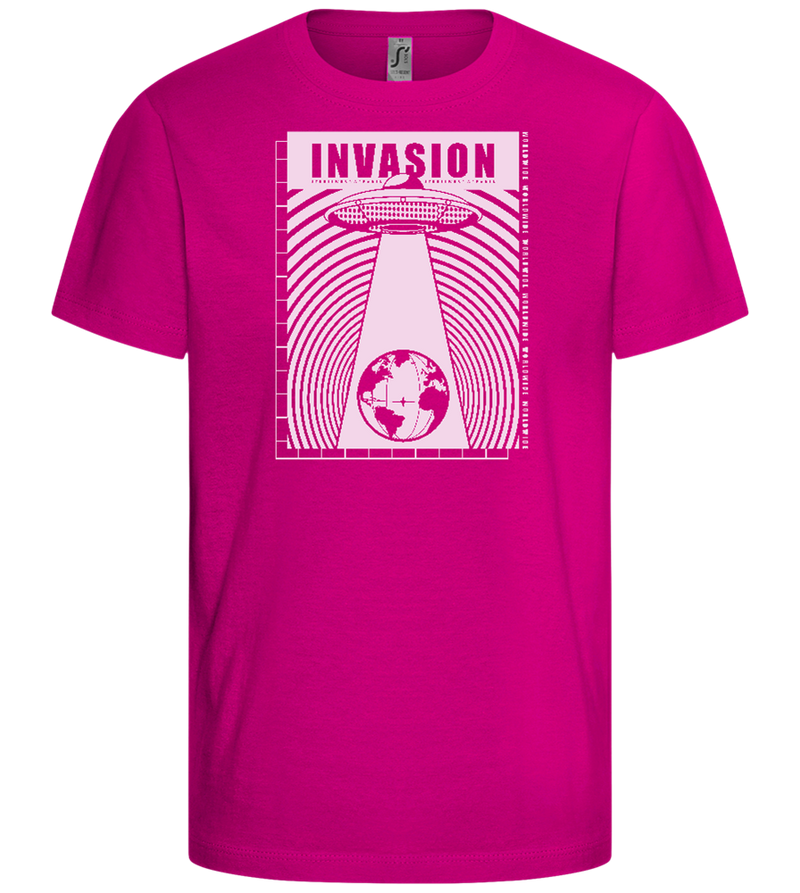 Invasion Ufo Design - Comfort girls' t-shirt_FUCHSIA_front