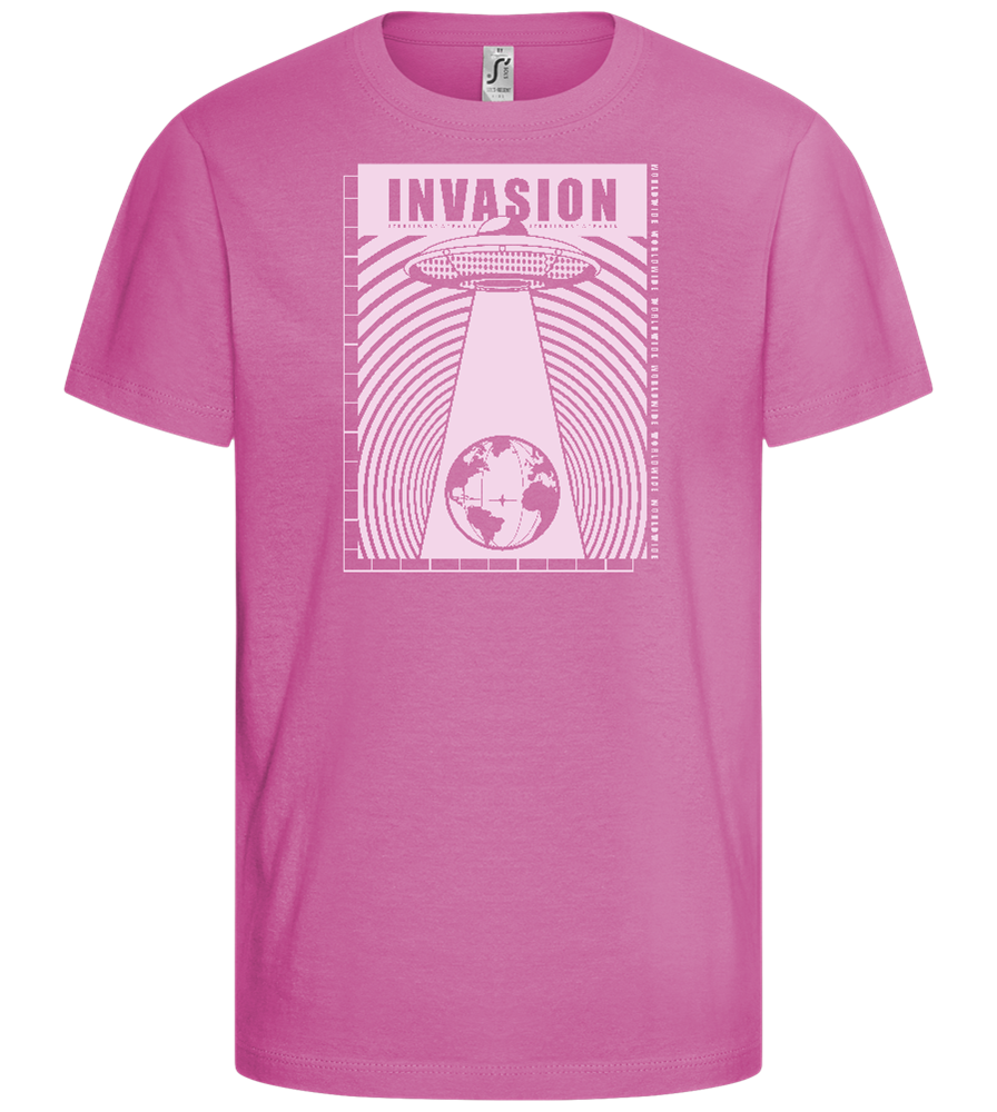 Invasion Ufo Design - Comfort girls' t-shirt_PINK ORCHID_front