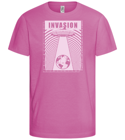 Invasion Ufo Design - Comfort girls' t-shirt_PINK ORCHID_front