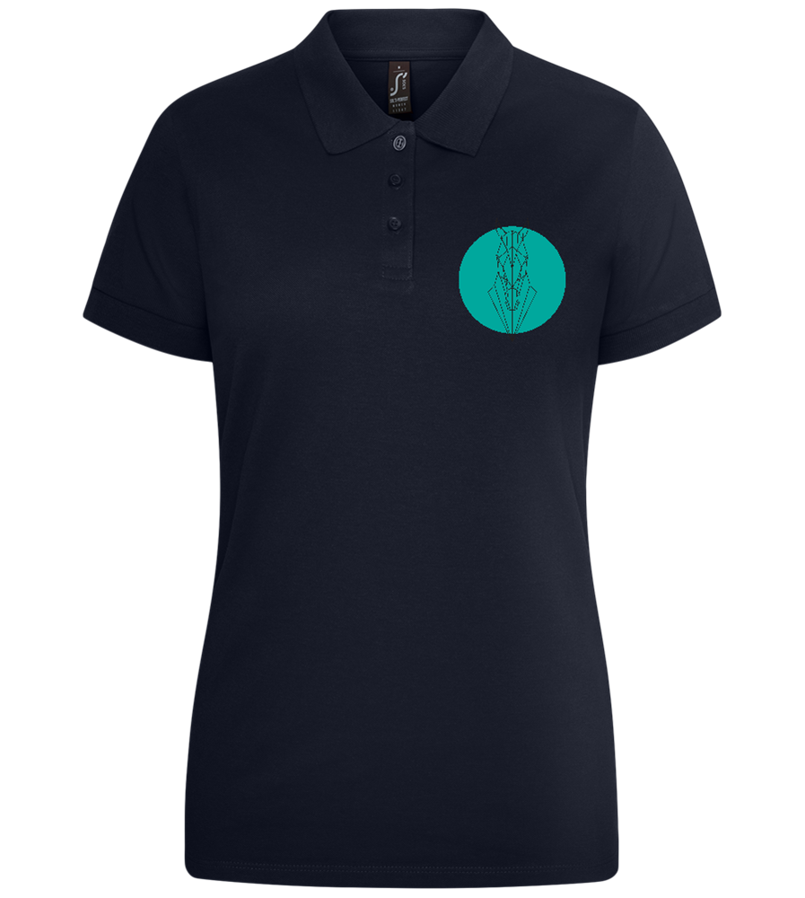 Horsehead Icon Design - Premium women's polo shirt_FRENCH NAVY_front