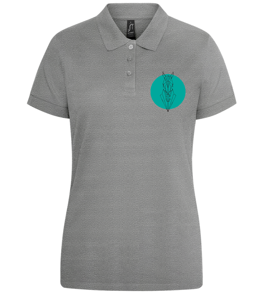 Horsehead Icon Design - Premium women's polo shirt_ORION GREY II_front