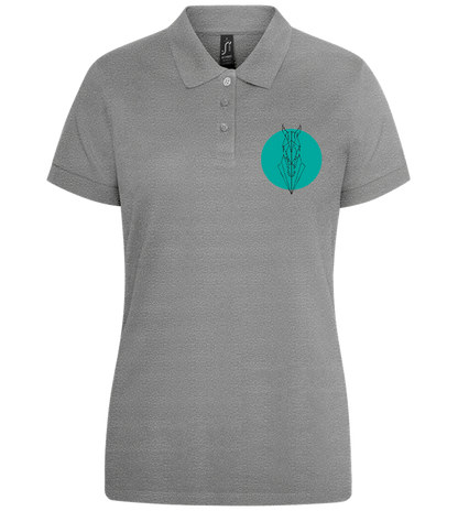 Horsehead Icon Design - Premium women's polo shirt_ORION GREY II_front