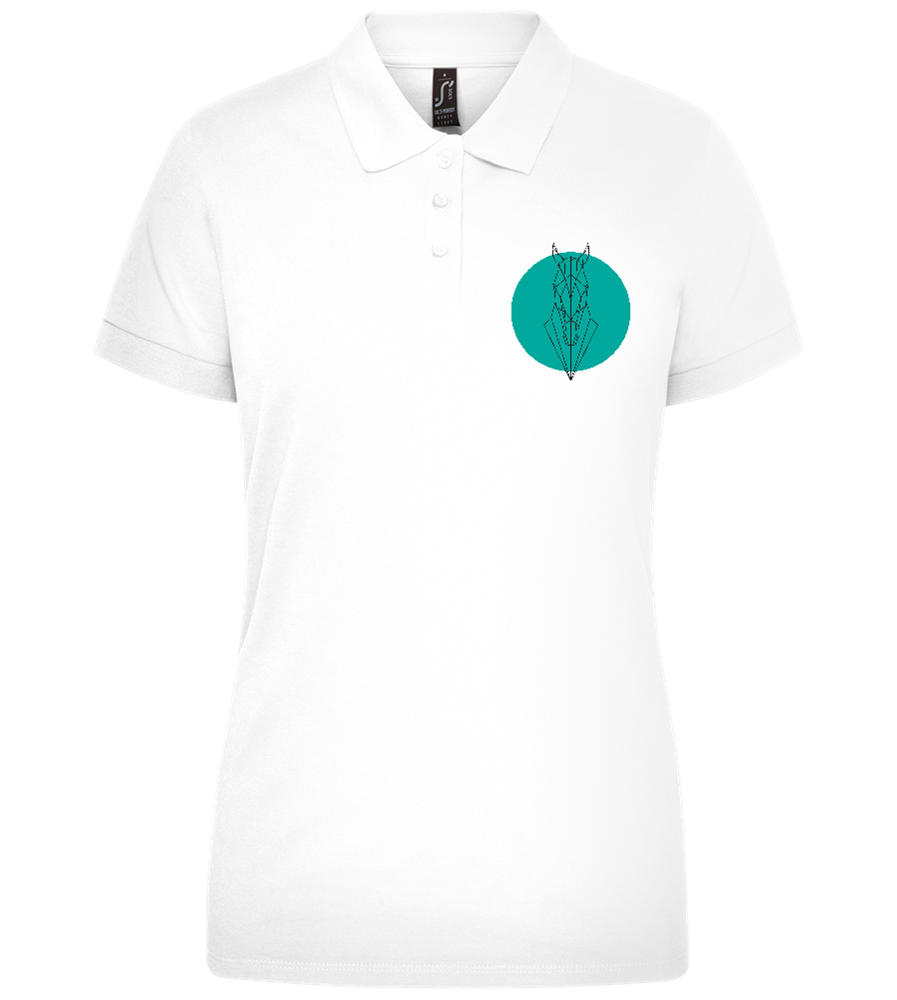 Horsehead Icon Design - Premium women's polo shirt_WHITE_front