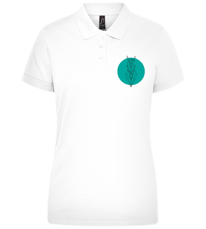 Horsehead Icon Design - Premium women's polo shirt_WHITE_front