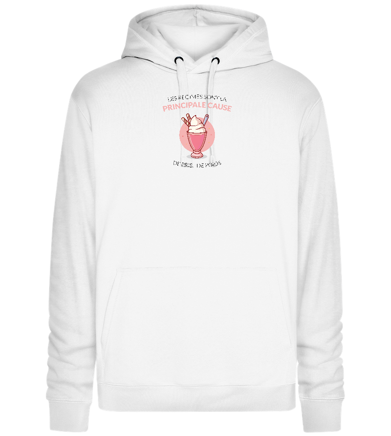 Cause For Weight Gain Design - Premium unisex hoodie_WHITE_front