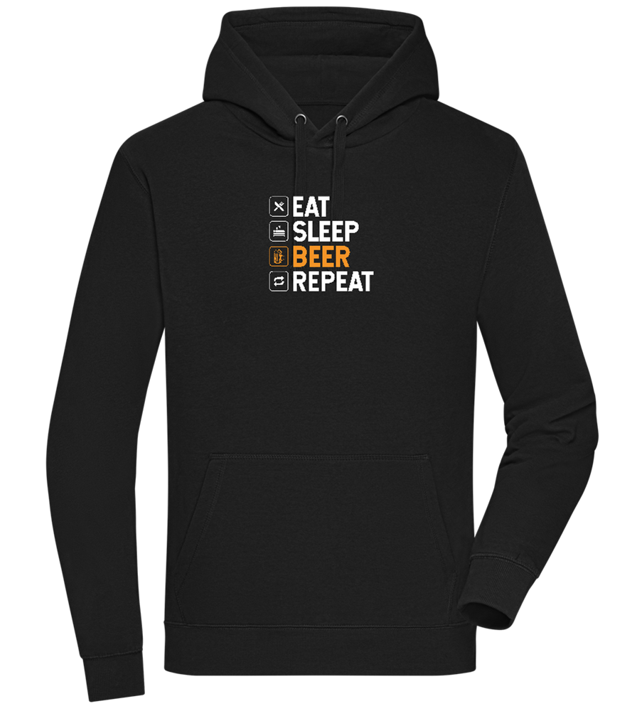 Beer Repeat Design - Premium unisex hoodie_BLACK_front