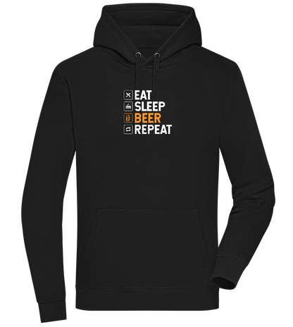 Beer Repeat Design - Premium unisex hoodie_BLACK_front