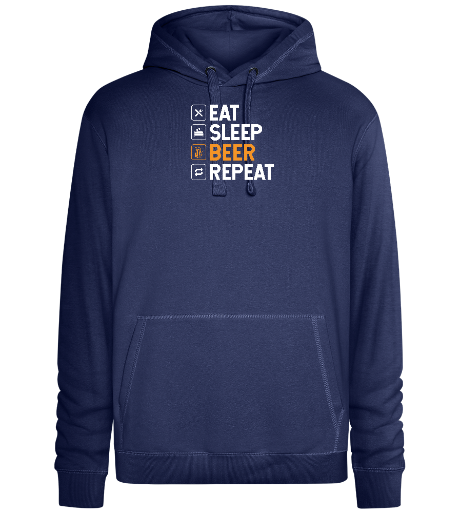 Beer Repeat Design - Premium unisex hoodie_DENIM CHINA_front