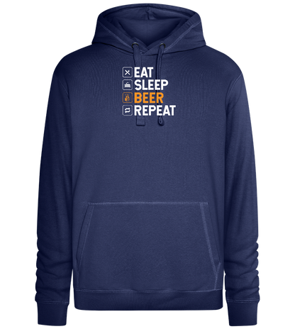 Beer Repeat Design - Premium unisex hoodie_DENIM CHINA_front