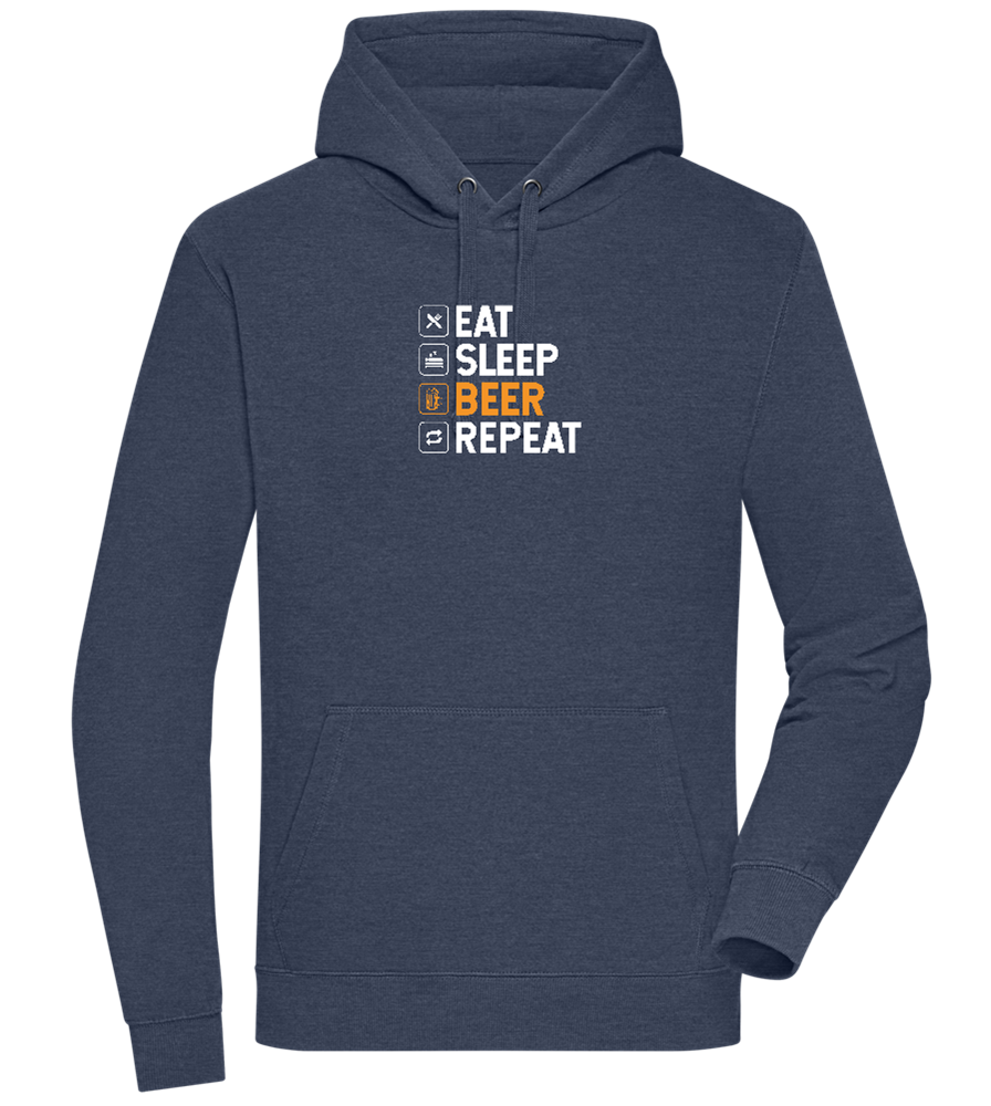 Beer Repeat Design - Premium unisex hoodie_DENIM CHINA_front