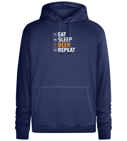 Beer Repeat Design - Premium unisex hoodie_DENIM CHINA_front