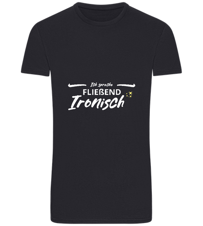 Fluently Ironic Design - Basic Unisex T-Shirt_FRENCH NAVY_front