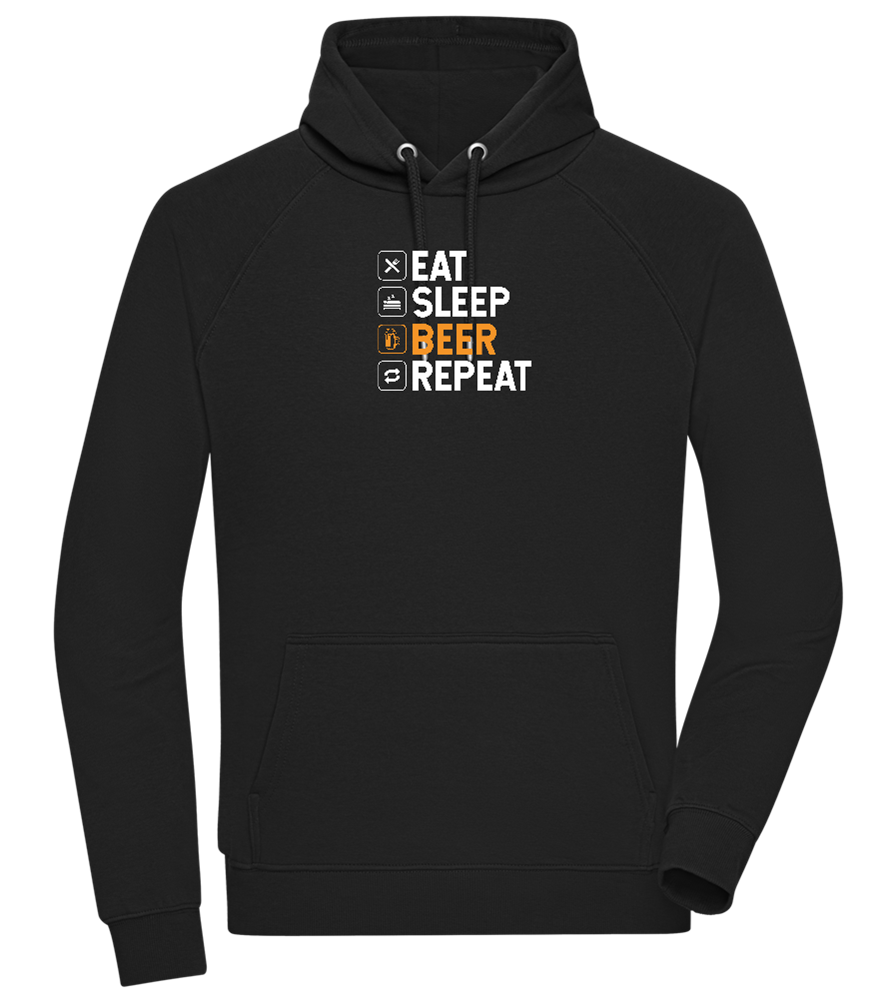 Beer Repeat Design - Comfort unisex hoodie_BLACK_front