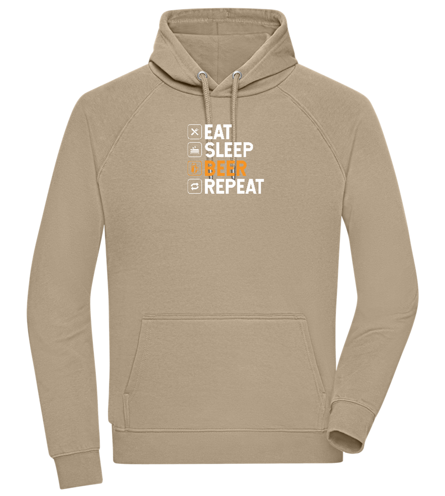 Beer Repeat Design - Comfort unisex hoodie_KHAKI_front