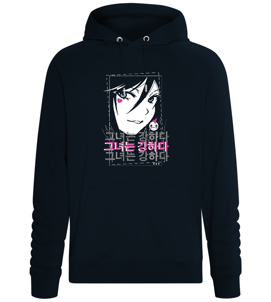 Girl with Heart Design - Comfort unisex hoodie_BLACK_front