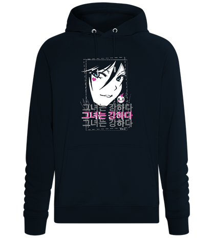 Girl with Heart Design - Comfort unisex hoodie_BLACK_front