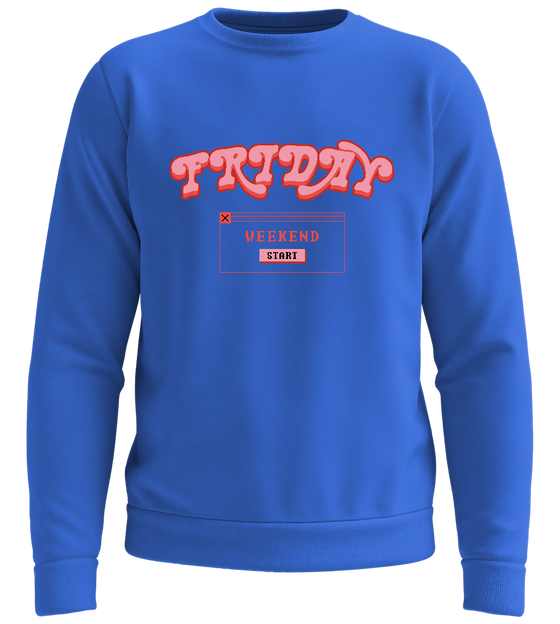 Friday Weekend Start Design - Comfort unisex sweater_ROYAL_front