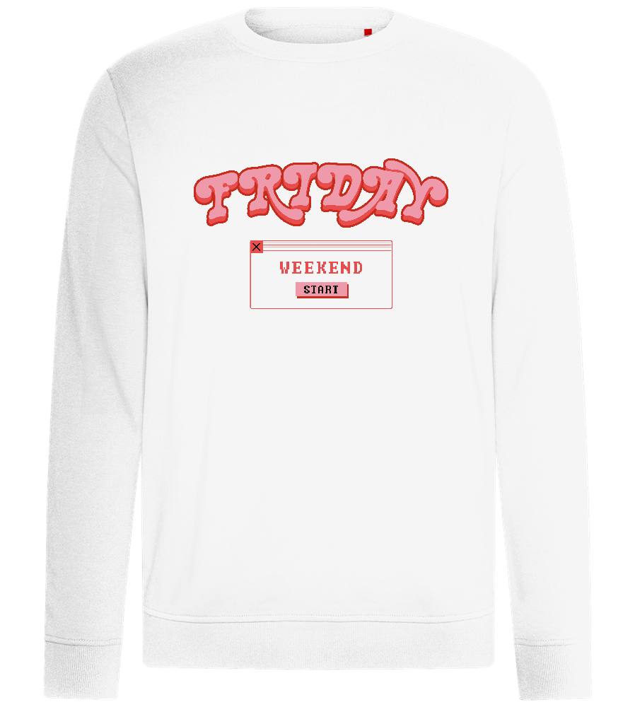 Friday Weekend Start Design - Comfort unisex sweater_WHITE_front