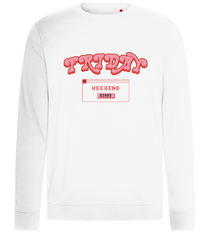 Friday Weekend Start Design - Comfort unisex sweater_WHITE_front