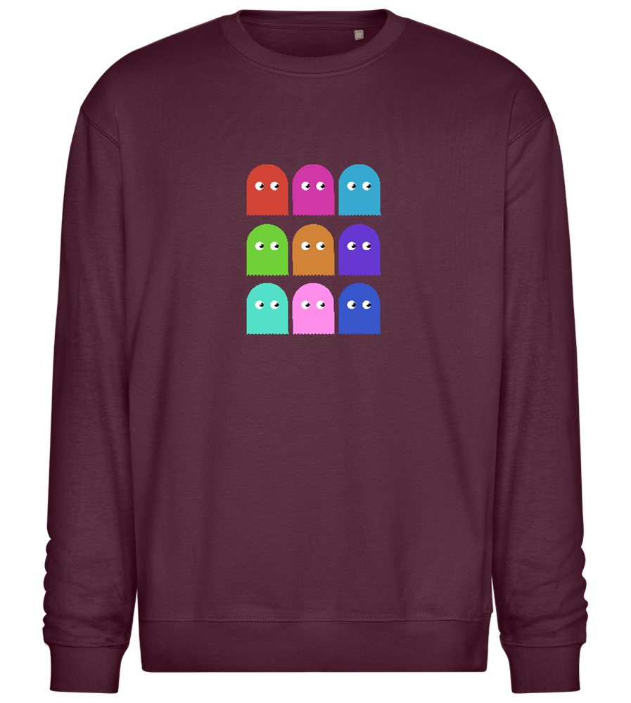 Classic Ghosts Design - Comfort Essential Unisex Sweater_BORDEAUX_front