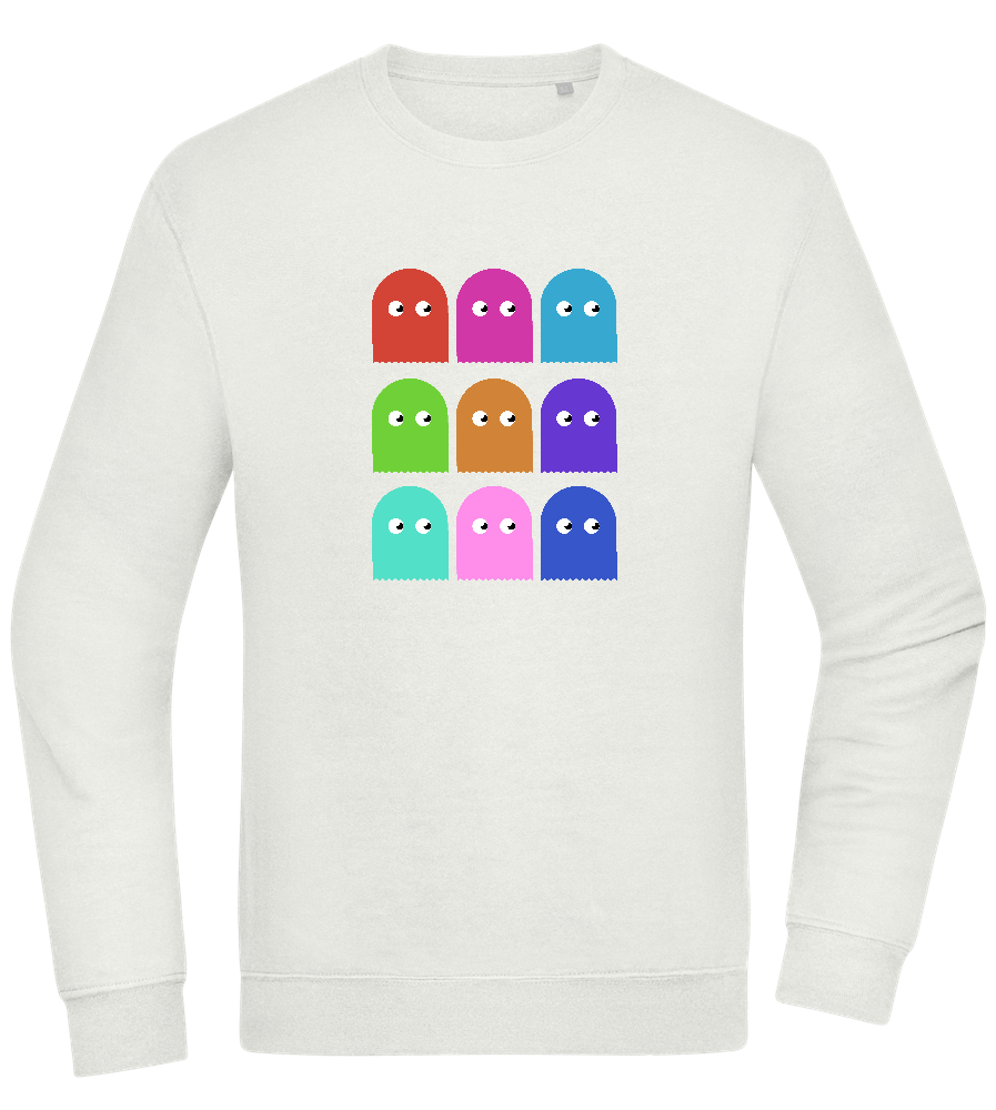 Classic Ghosts Design - Comfort Essential Unisex Sweater_CREAMY GREEN_front