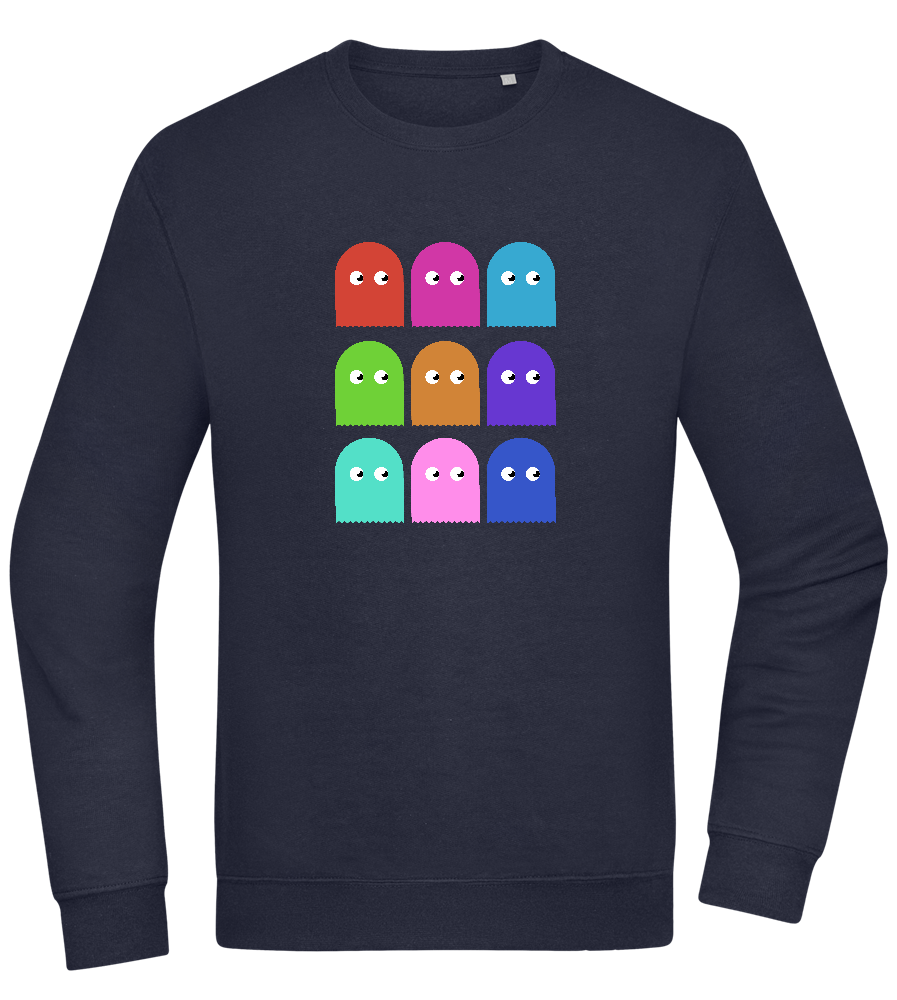 Classic Ghosts Design - Comfort Essential Unisex Sweater_FRENCH NAVY_front