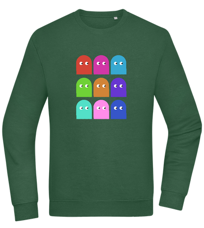 Classic Ghosts Design - Comfort Essential Unisex Sweater_GREEN BOTTLE_front