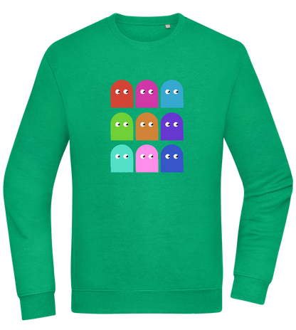 Classic Ghosts Design - Comfort Essential Unisex Sweater_MEADOW GREEN_front