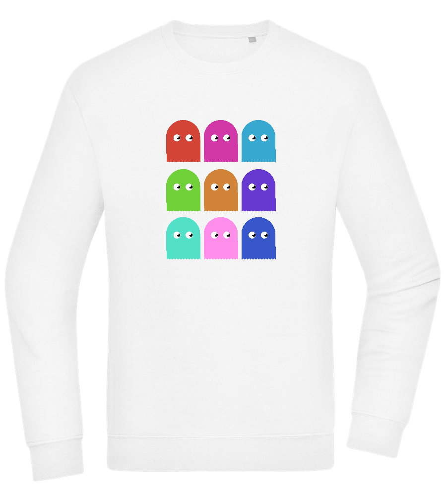 Classic Ghosts Design - Comfort Essential Unisex Sweater_WHITE_front