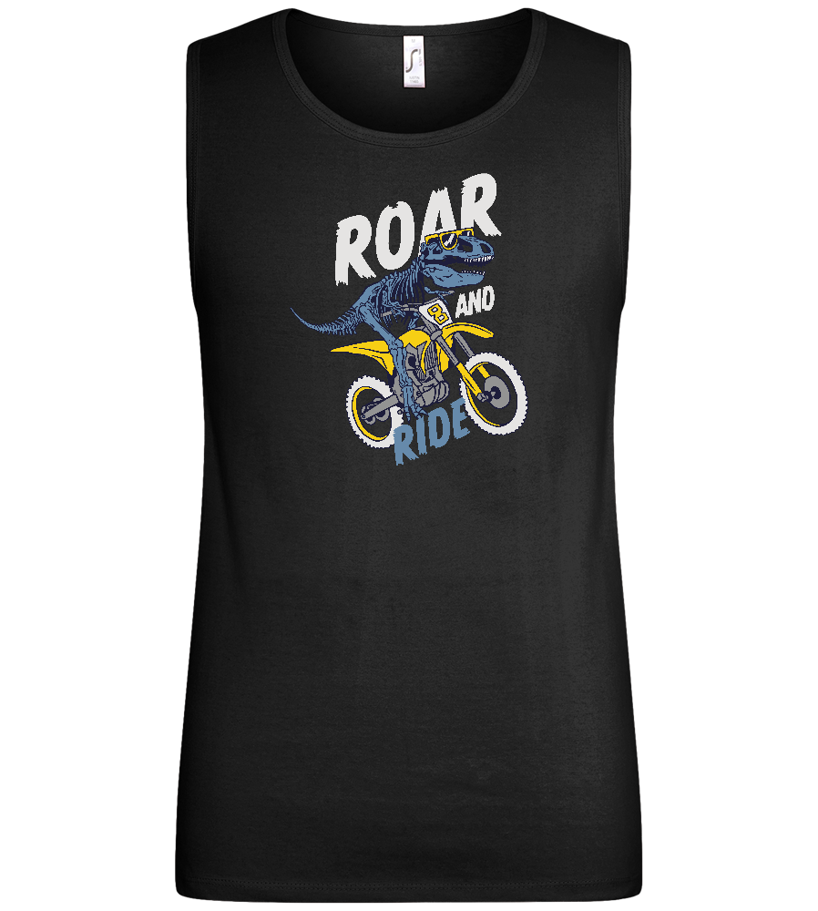 Dino Biker Design - Basic men's tank top_DEEP BLACK_front