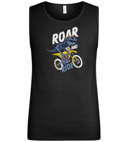 Dino Biker Design - Basic men's tank top_DEEP BLACK_front