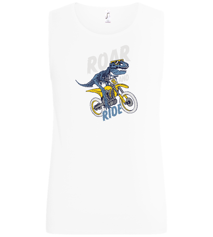 Dino Biker Design - Basic men's tank top_WHITE_front