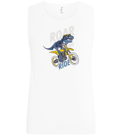 Dino Biker Design - Basic men's tank top_WHITE_front