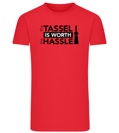 Worth The Hassle Design - Comfort men's fitted t-shirt_BRIGHT RED_front
