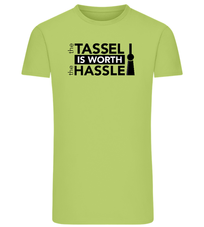 Worth The Hassle Design - Comfort men's fitted t-shirt_GREEN APPLE_front