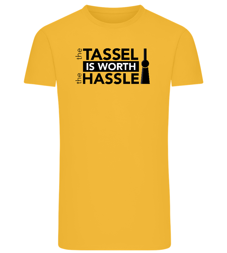Worth The Hassle Design - Comfort men's fitted t-shirt_YELLOW_front