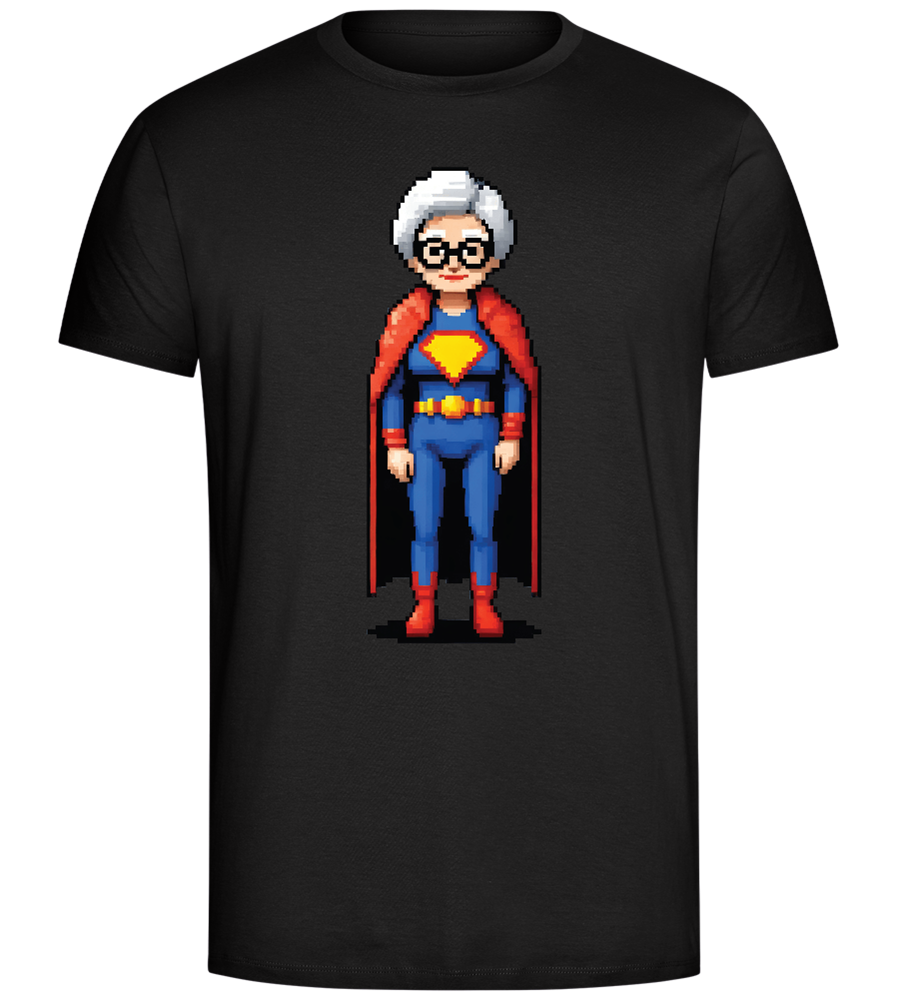 Pixelated Super Grandma Design - Comfort Unisex T-Shirt_DEEP BLACK_front