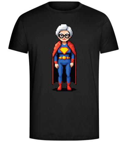 Pixelated Super Grandma Design - Comfort Unisex T-Shirt_DEEP BLACK_front