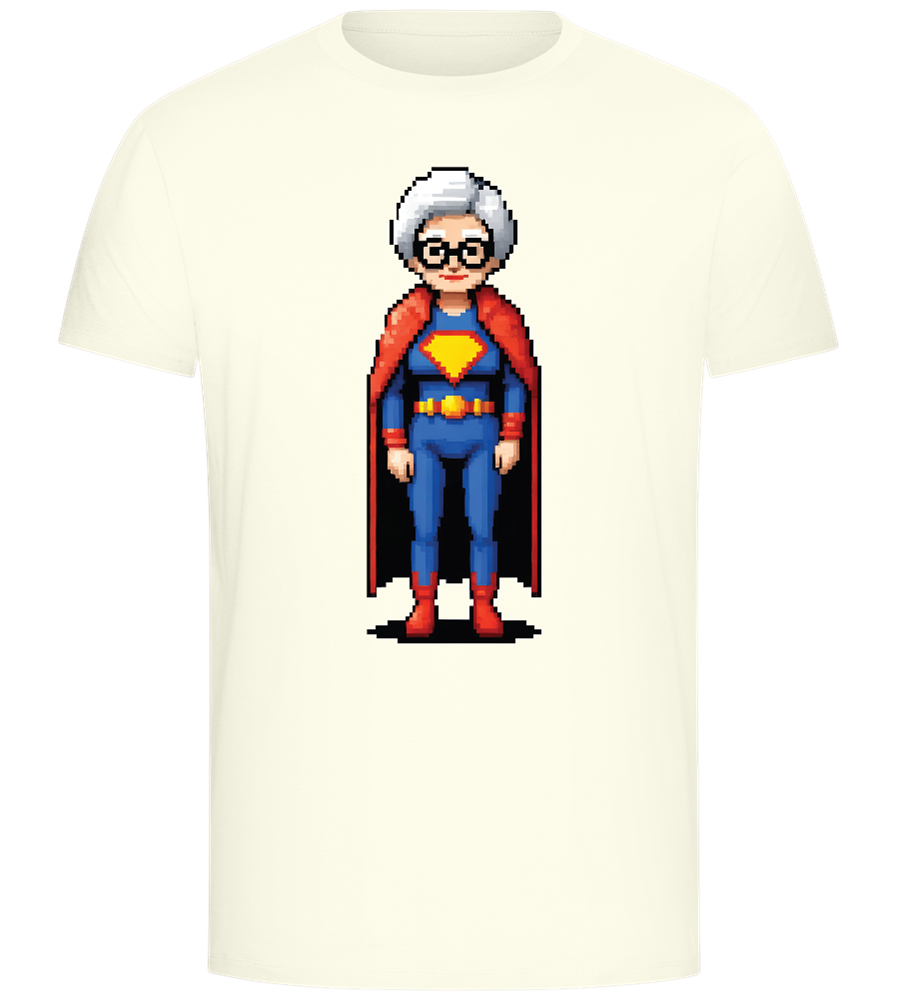 Pixelated Super Grandma Design - Comfort Unisex T-Shirt_ECRU_front