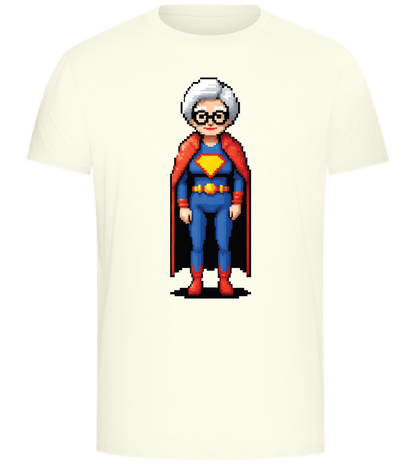 Pixelated Super Grandma Design - Comfort Unisex T-Shirt_ECRU_front