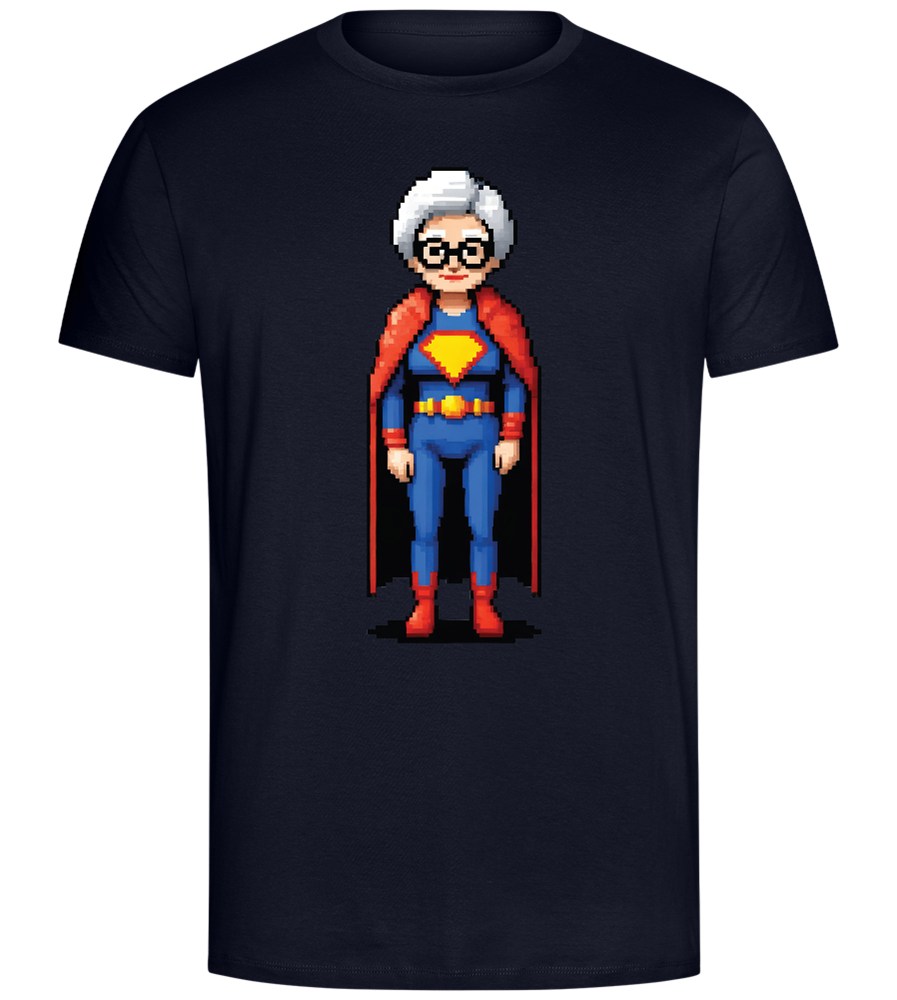 Pixelated Super Grandma Design - Comfort Unisex T-Shirt_FRENCH NAVY_front