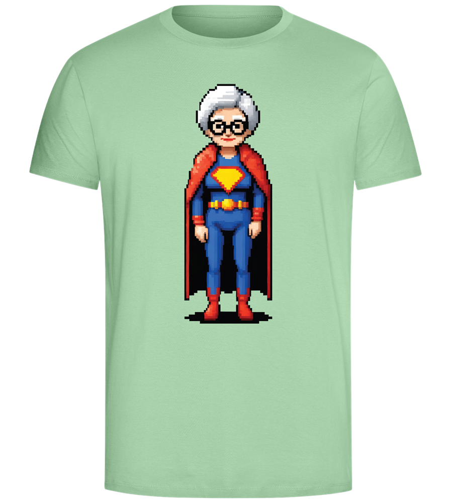 Pixelated Super Grandma Design - Comfort Unisex T-Shirt_ICE GREEN_front