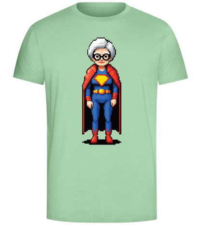 Pixelated Super Grandma Design - Comfort Unisex T-Shirt_ICE GREEN_front