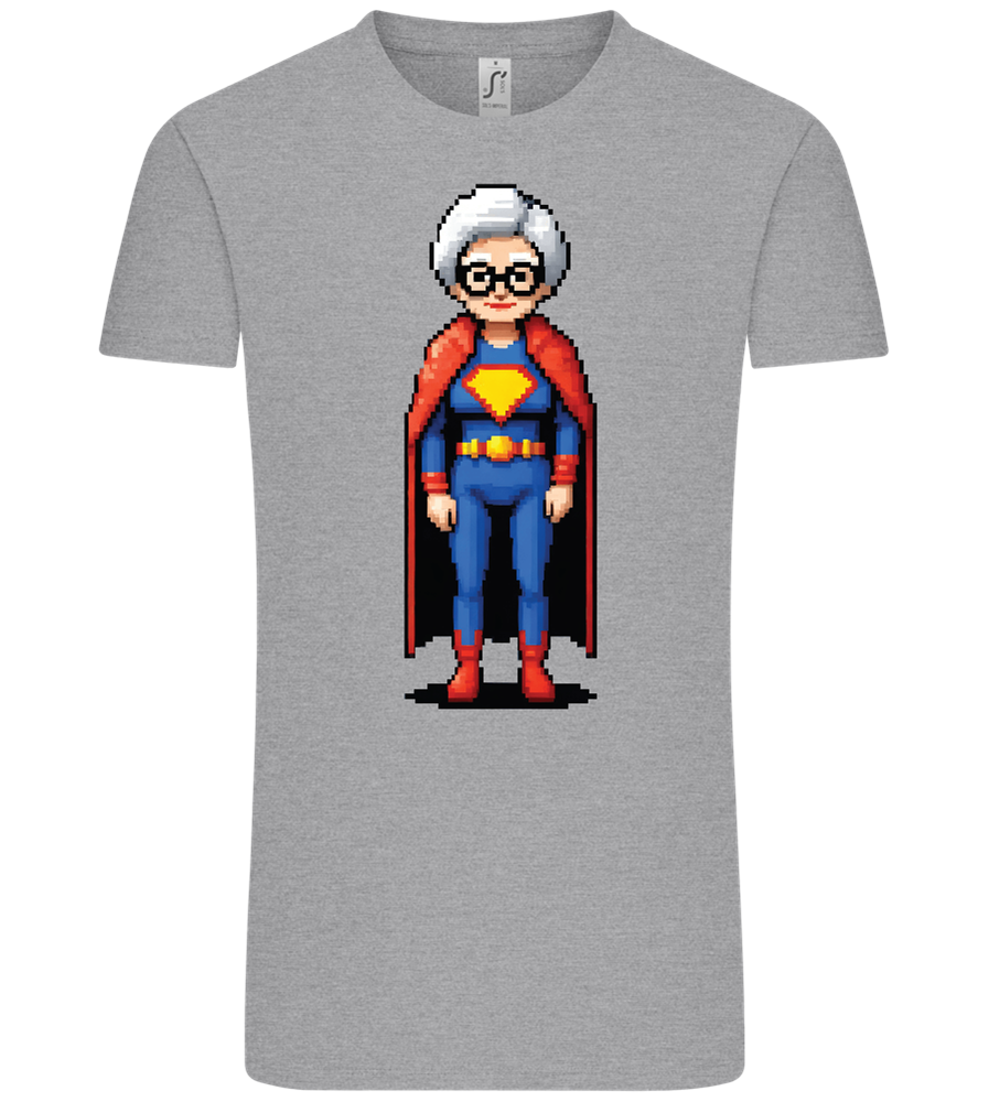 Pixelated Super Grandma Design - Comfort Unisex T-Shirt_ORION GREY_front